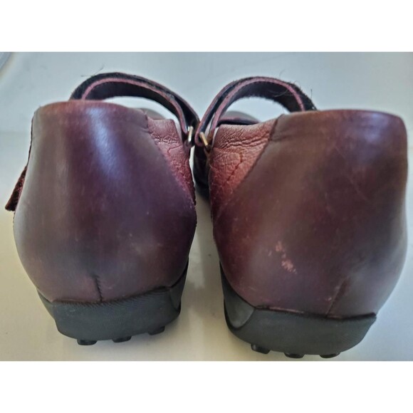 MEPHISTO Size 8 Mary Jane Shoes Metallic Burgundy and Brown Leather - Picture 4 of 7